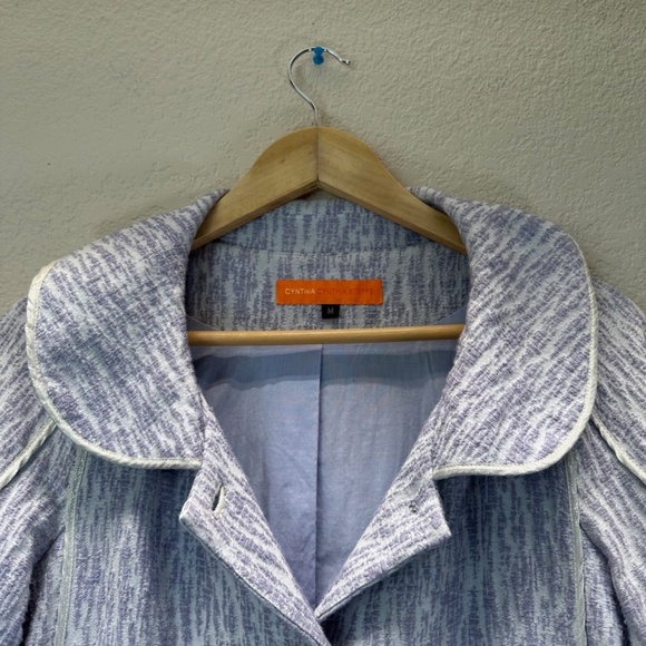 Cynthia Steffe Textured Long Coat Womens M Pockets Lined Silk Blend Business - Picture 4 of 16